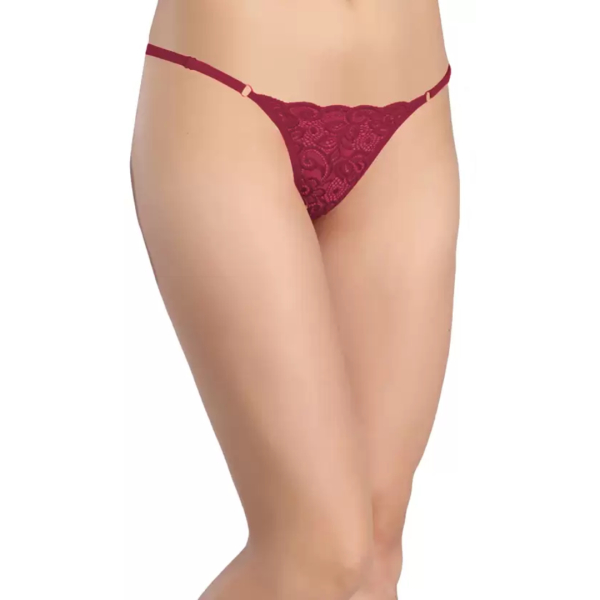 Fancyra Women Maroon Soft Comfortable Adjustable G-String Panty Thong For Women - Image 4