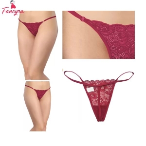 Fancyra Women Maroon Soft Comfortable Adjustable G-String Panty Thong For Women