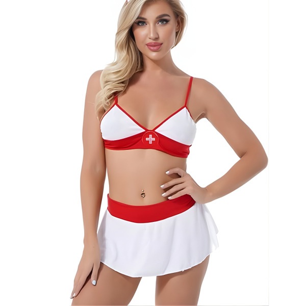 Fancyra Women Naughty Nurse Lingerie Costume Cosplay Babydoll Outfit - Image 2