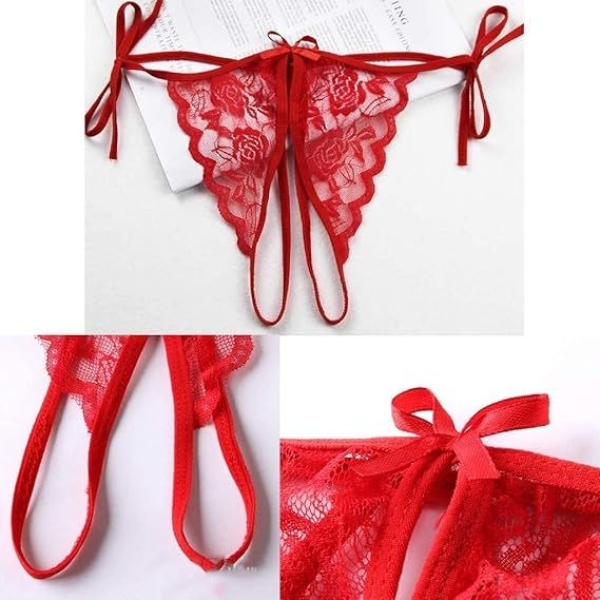 Fancyra Women Net Lace Lingerie Bikini Bra Panty Set - Image 3