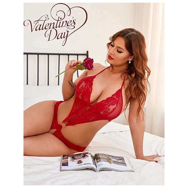 Fancyra Women Net Lace Teddy Bodysuit Lingerie - Image 4