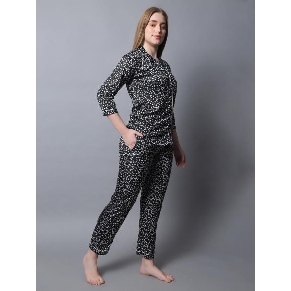 Fancyra Women Night Suit Printed Nightwear Long Sleeve Tops and Pants Pajama Set Loungewear - Image 2