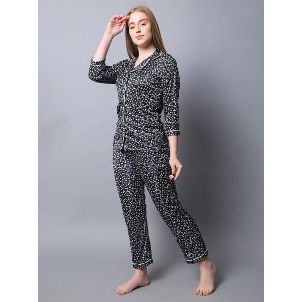 Fancyra Women Night Suit Printed Nightwear Long Sleeve Tops and Pants Pajama Set Loungewear - Image 3