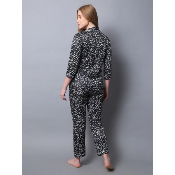 Fancyra Women Night Suit Printed Nightwear Long Sleeve Tops and Pants Pajama Set Loungewear - Image 5