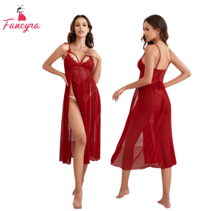 Fancyra Women Nightdress Nightgown Babydoll Lingerie With Thong