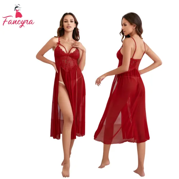 Fancyra Women Nightdress Nightgown Babydoll Lingerie With Thong