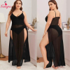 Fancyra Women Nightgown Lingerie Sheer Lace Chemise Mesh Sleepwear Maxi Babydoll Dress