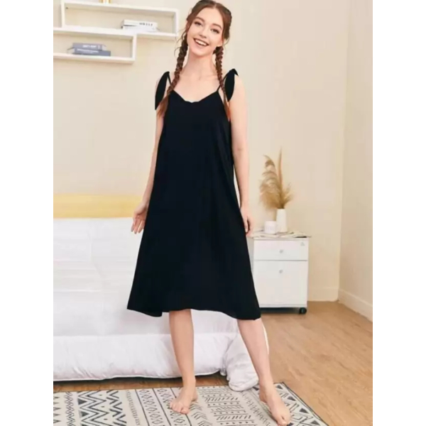 Fancyra Women Nightgown Nightdress Stylish Nightshirts Spaghetti Strap Sleeveless Lingerie Free Size - Image 3
