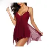 Fancyra Women Nightwear Baby Doll Lingerie For Honeymoon Free Size Maroon Color