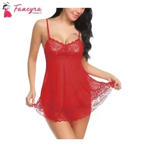 Fancyra Women Nightwear Babydoll Honeymoon Backless Sleepwear Lingerie Set