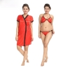 Fancyra Women Nightwear Sleepwear Robe with Bikini Bra Panty Set