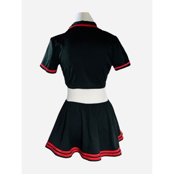 Fancyra Women Nurse Costume Red & Black Front-Tie Cosplay Lingerie Nighty - Image 4