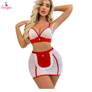 Fancyra Women Nurse Uniform Lingerie Role Play Costumes
