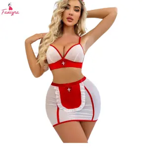 Fancyra Women Nurse Uniform Lingerie Role Play Costumes