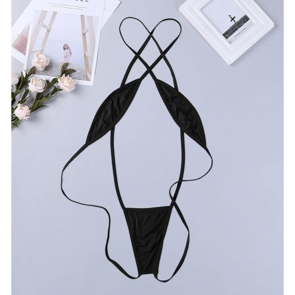 Fancyra Women One Piece Criss Cross Swimsuit Hot Monokini Swimwear Halter Lace Up Backless Cheeky Bikini Lingerie - Image 3