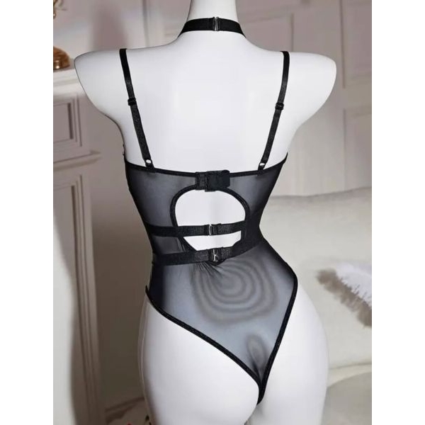 Fancyra Women One Piece Goth Teddy Bodysuit Lingerie - Image 3