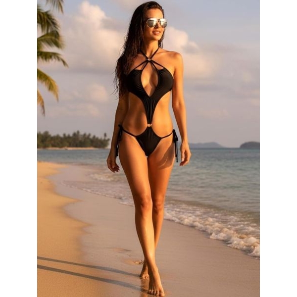 Fancyra Women One Piece Halter Neck Hot Bodysuit Lingerie - Image 3