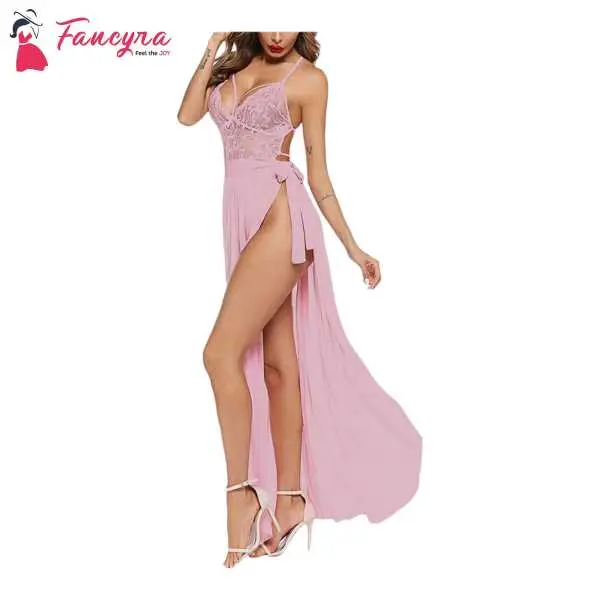 Fancyra Women One Piece Lace Bodysuit Mosaic Teddy Mesh Skirt Sleepwear Babydoll Lingerie