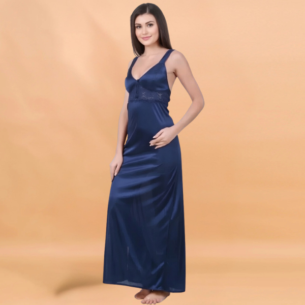 Fancyra Women Pack of 2 Elegant Satin Nighty with Robe Set - Image 4