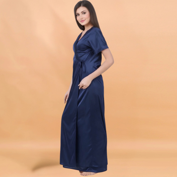 Fancyra Women Pack of 2 Elegant Satin Nighty with Robe Set - Image 5