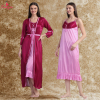 Fancyra Women Pack of 2 Full Length Solid Nighty with Robe Set