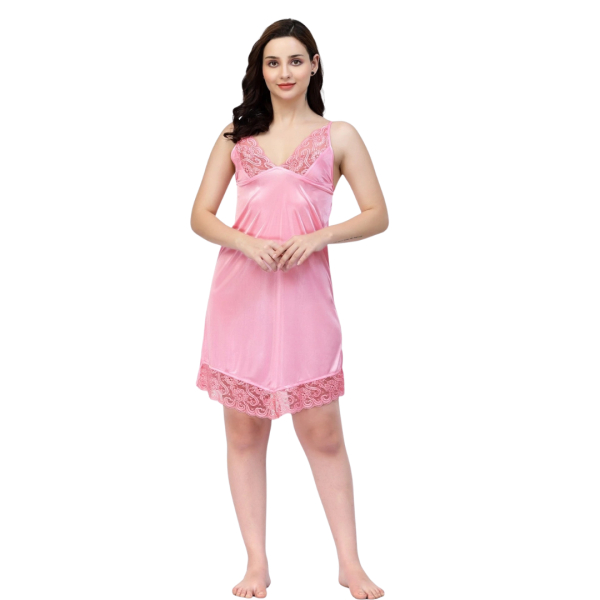 Fancyra Women Pack of 2 Satin Stylish Fancy Sleepwear Nighty with Robe - Image 3