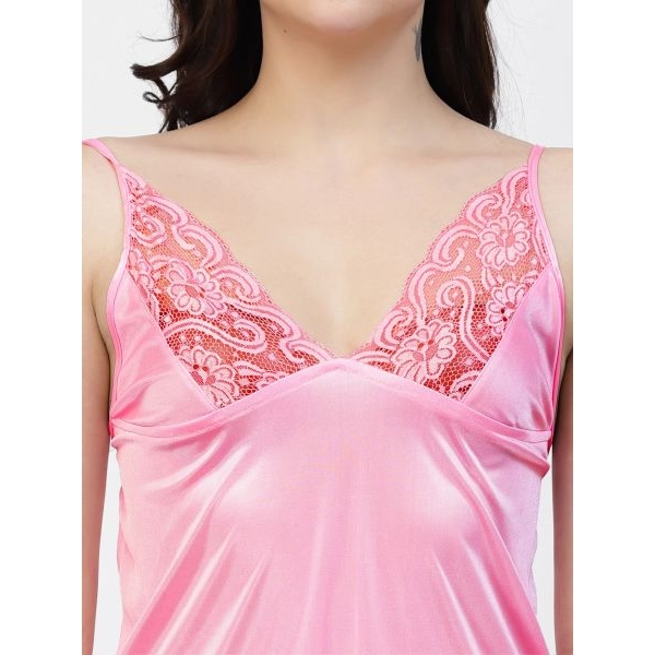 Fancyra Women Pack of 2 Satin Stylish Fancy Sleepwear Nighty with Robe - Image 4
