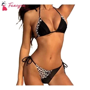 Fancyra Women Padded Animal Printed Lingerie Bra Panty Bikini Set Free Size