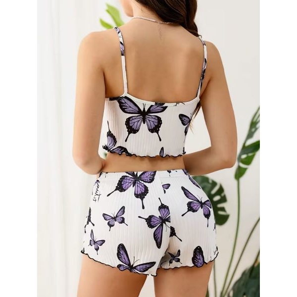 Fancyra Women Pajama Set Cute 2 Piece Sleepwear Cami Top & Shorts - Image 3