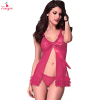 Fancyra Women Pink Blended Solid Above Knee Babydoll Nightwear Lingerie