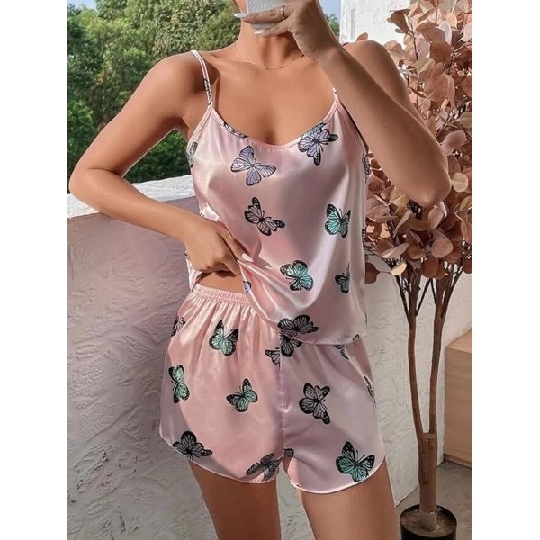 Fancyra Women Pink Butterfly Printed Hot Night Suit Pajama Set - Image 5