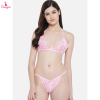 Fancyra Women Pink Solid Lace Lingerie Bra Panty Set