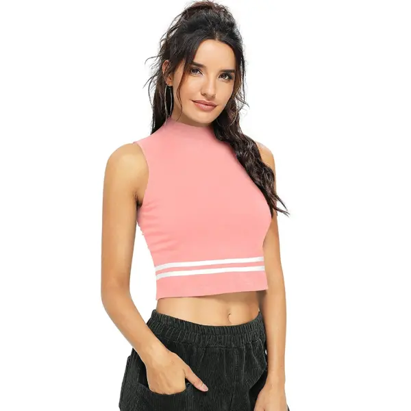 Fancyra Women Pink Top T-Shirt Solid Round Neck - Image 5
