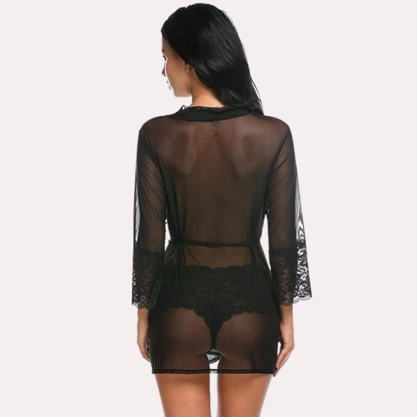 Fancyra Women Plain See Through Soft Net Elegant Nightdress Babydoll Lingerie - Image 5