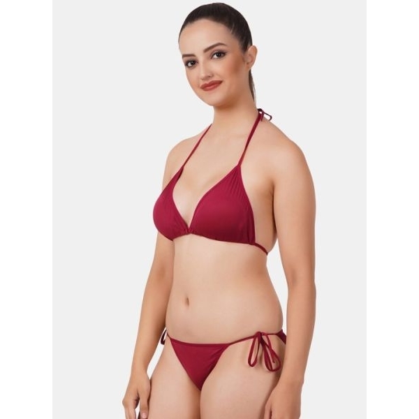 Fancyra Women Plain Soft Non Padded Bra Panty Lingerie Bikini Set Free Size - Image 2