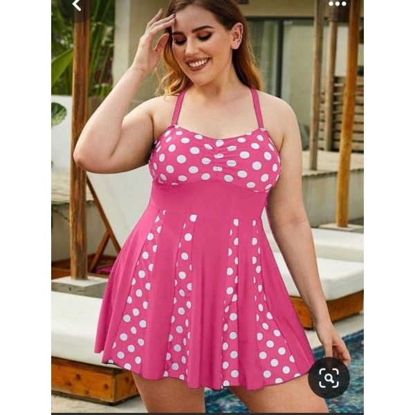 Fancyra Women Polka Dot Printed Elegant Babydoll Swimwear Lingerie Dress - Image 4