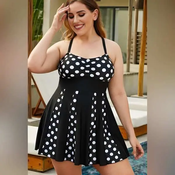 Fancyra Women Polka Dot Printed Elegant Swimsuit Lingerie - Image 2