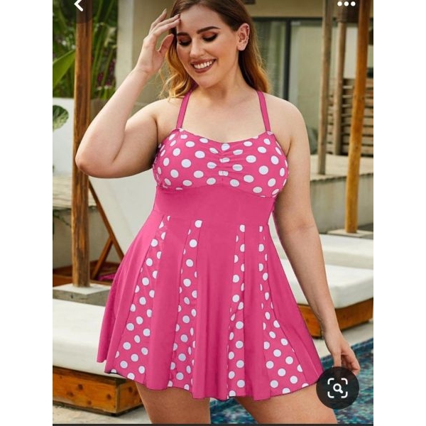 Fancyra Women Polka Printed Babydoll Lingerie Pink Night Dress - Image 3