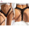 Fancyra Women Premium Black Lace Thong Low Rise V-Shape Panty