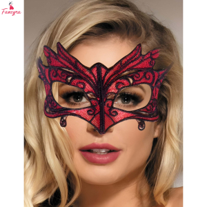 Fancyra Women Premium Pack of Two Red Lace Mask for Women Party Roleplay