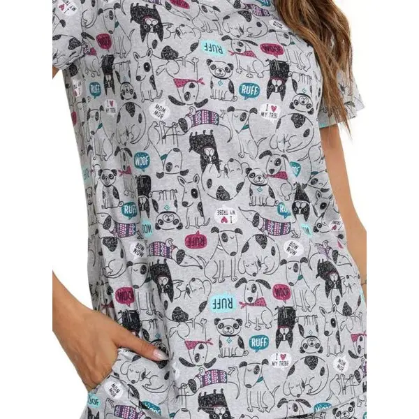Fancyra Women Printed Cute Top and Shorts Nightwear Pajama Set - Image 5