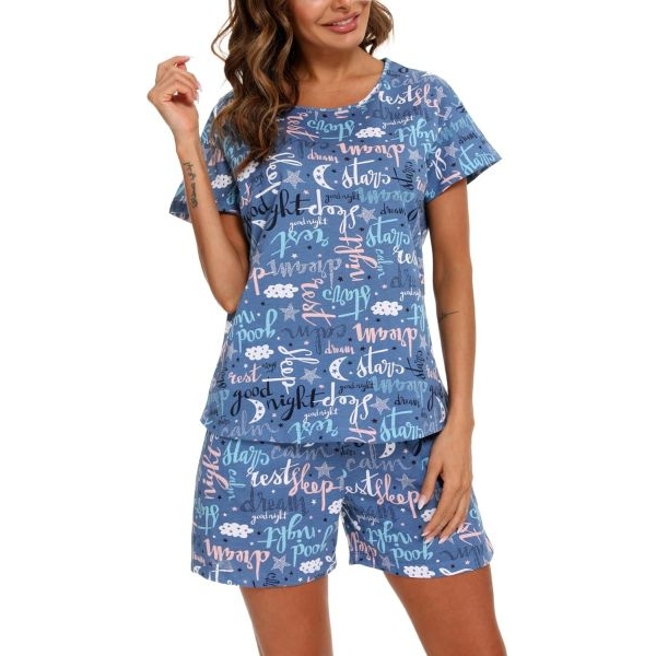 Fancyra Women Printed Elegant Tee and Shorts Sleepwear Pajama Set - Image 2