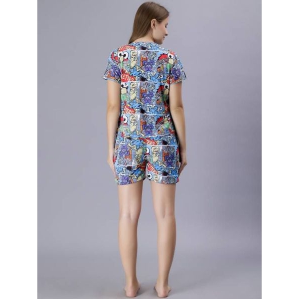 Fancyra Women Printed Round Neck Night suit Pajama Set - Image 4