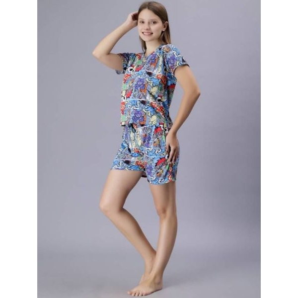 Fancyra Women Printed Round Neck Night suit Pajama Set - Image 5