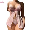 Fancyra Women Printed Sheer Nightwear Baby Doll Lingerie
