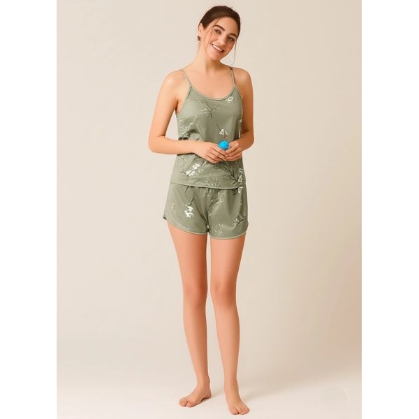 Fancyra Women Printed Shoulder Strap Night Suit Pajama Set - Image 3