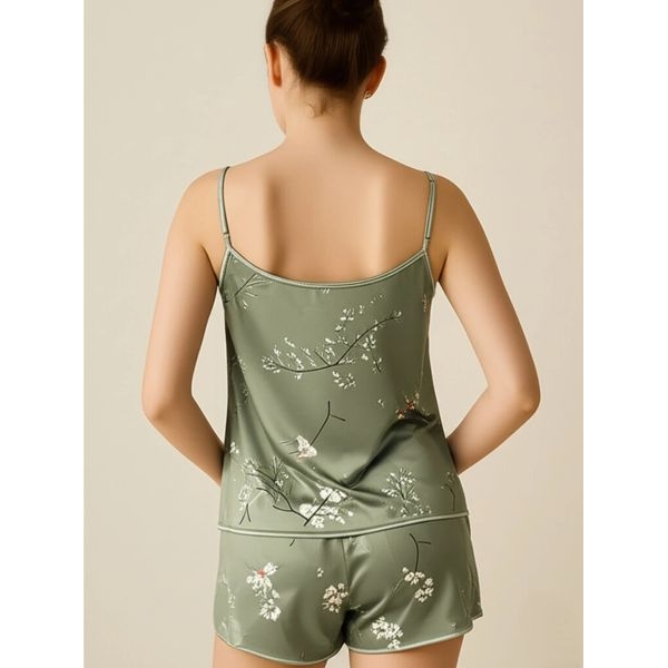 Fancyra Women Printed Shoulder Strap Night Suit Pajama Set - Image 4