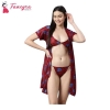 Fancyra Women Printed Sleepwear Nightwear Nighty with Robe Swimwear Bikini Set Free Size