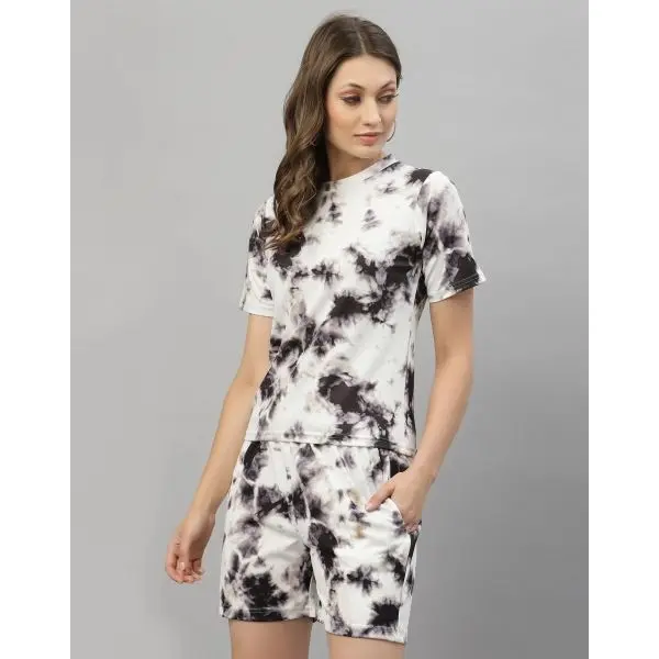 Fancyra Women Printed Sleepwear Tee and Shorts Pajama Set - Image 3