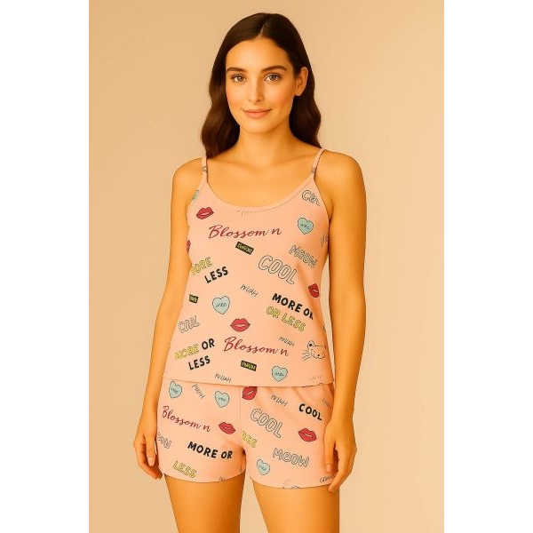 Fancyra Women Printed Sleeveless Night suit Camisole Top and Shorts Pajama Set - Image 4